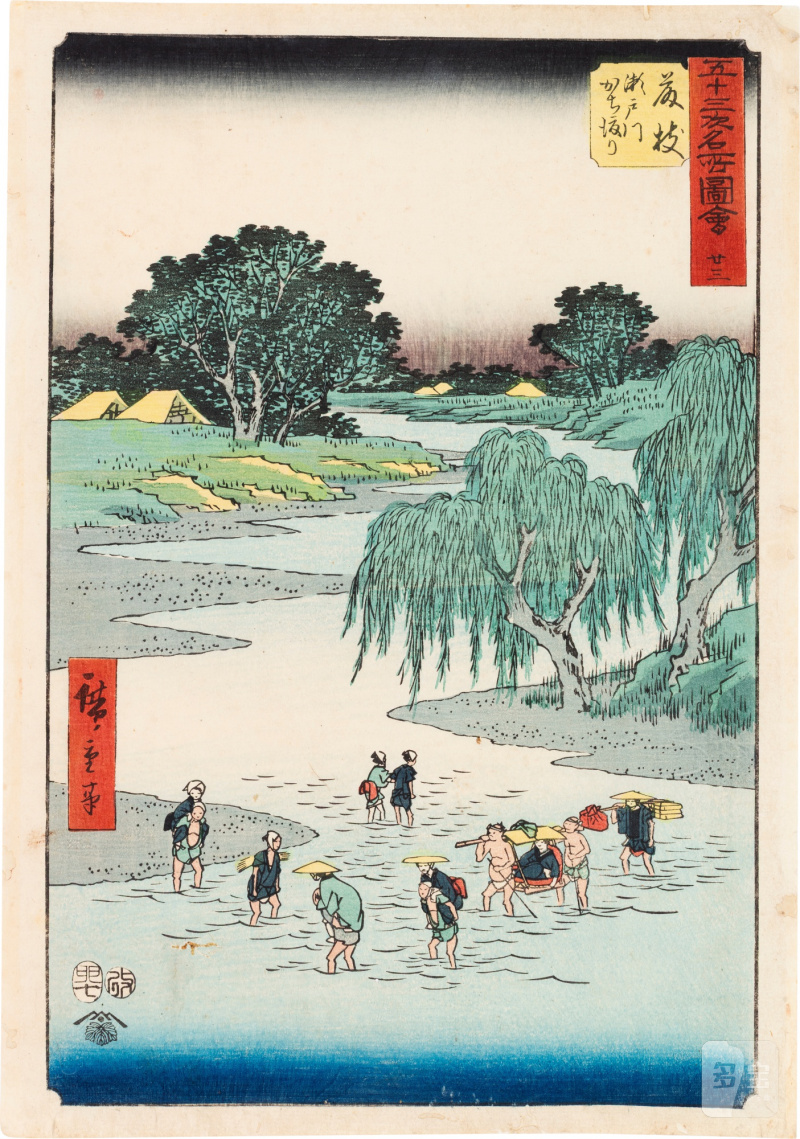 Utagawa Hiroshige (1797-1858) | The complete set of Famous Sights of the Fifty-three Stations (Gojusan tsugi meisho zue), also known as the Vertical Tokaido | Edo period, 19th century - 图45